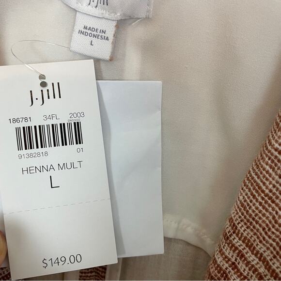 J. Jill Henna Plaid Relaxed Linen Boyfriend Blazer NWT - Picture 10 of 12